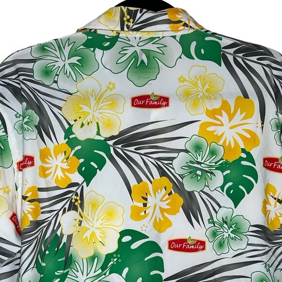 Our Family Grocery Store Employee Uniform Tropical Flower Button Down Shirt Med - Picture 5 of 8